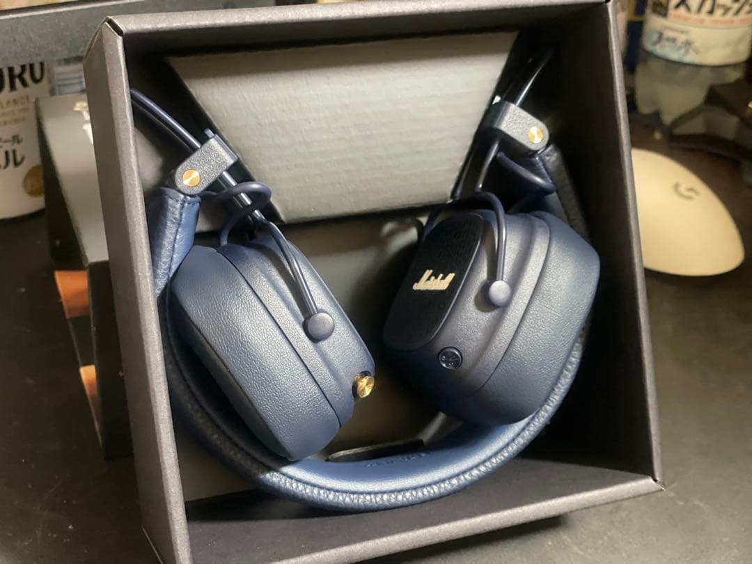 Marshall Major Vネイビー ワイヤレスヘッドホン