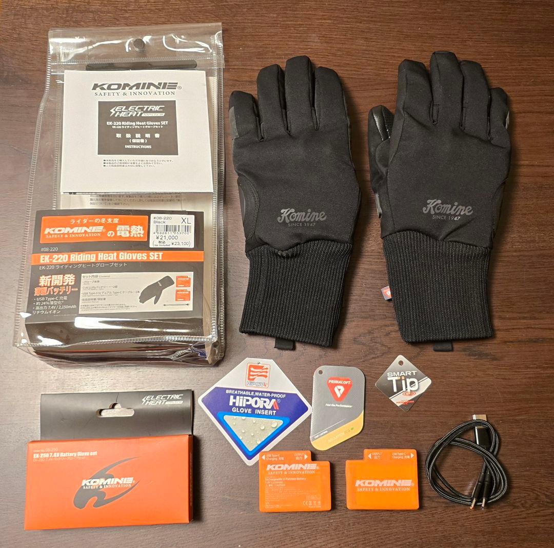 KOMINE EK-220 ライディングヒートグローブセット XL 新品