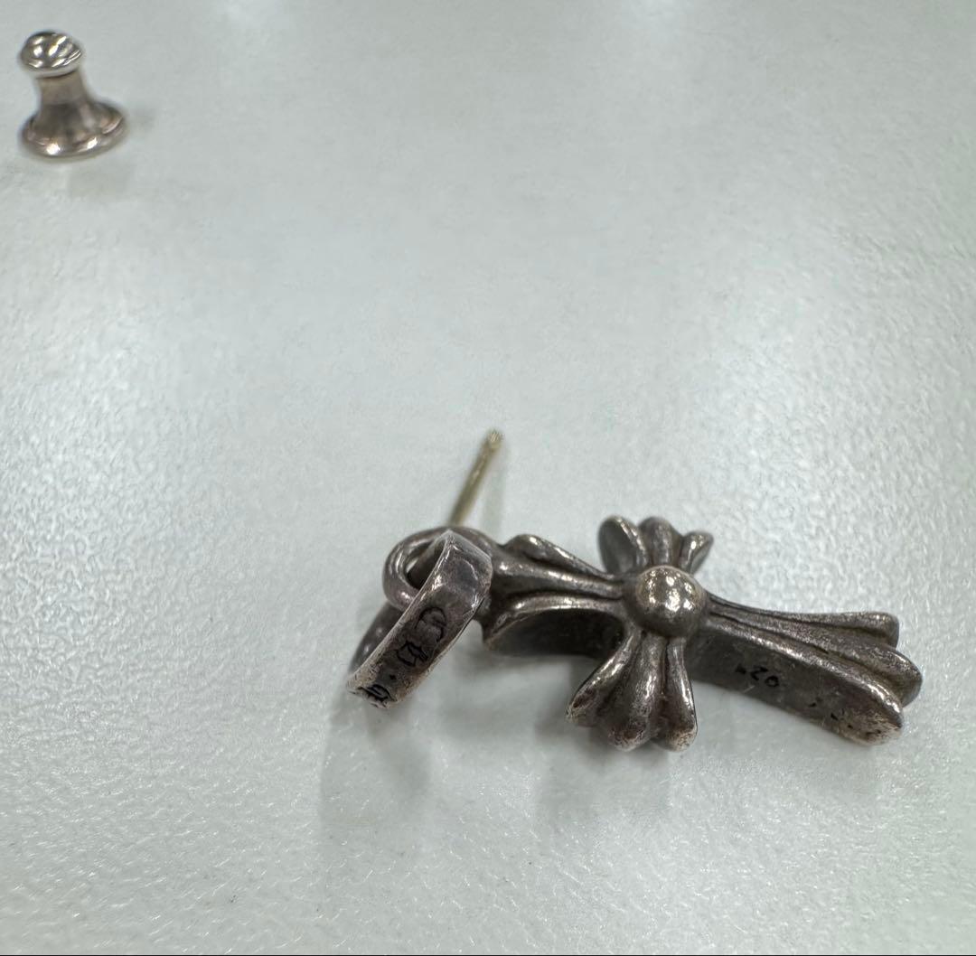 クロムハーツ CHクロスベビーファットドロップ ダイヤ付き ピアス　片耳用