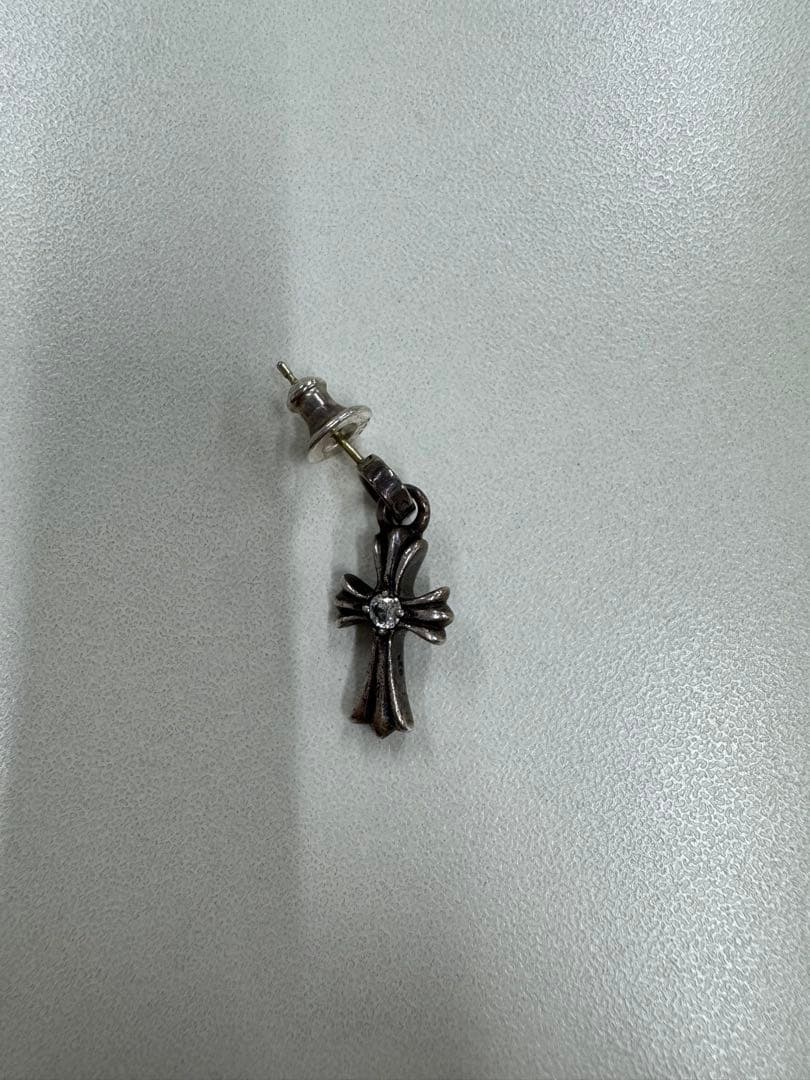 クロムハーツ CHクロスベビーファットドロップ ダイヤ付き ピアス　片耳用