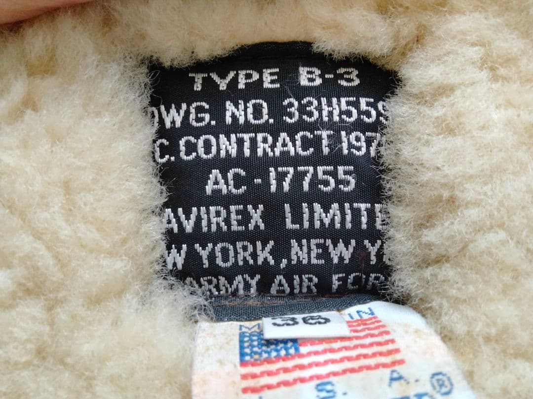 AVIREX　B-3 ムートンフライトジャケット