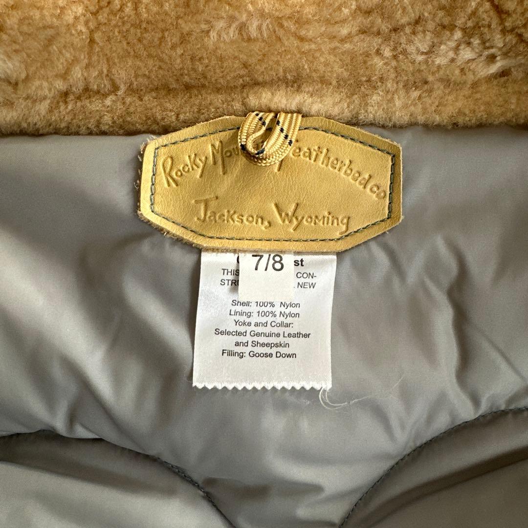 Rocky mountainファー付きレザー襟 ダウンベスト