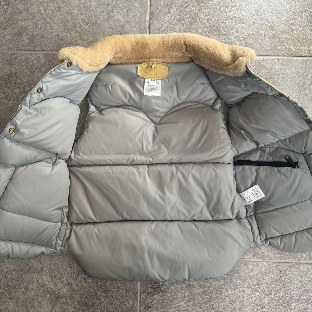 Rocky mountainファー付きレザー襟 ダウンベスト