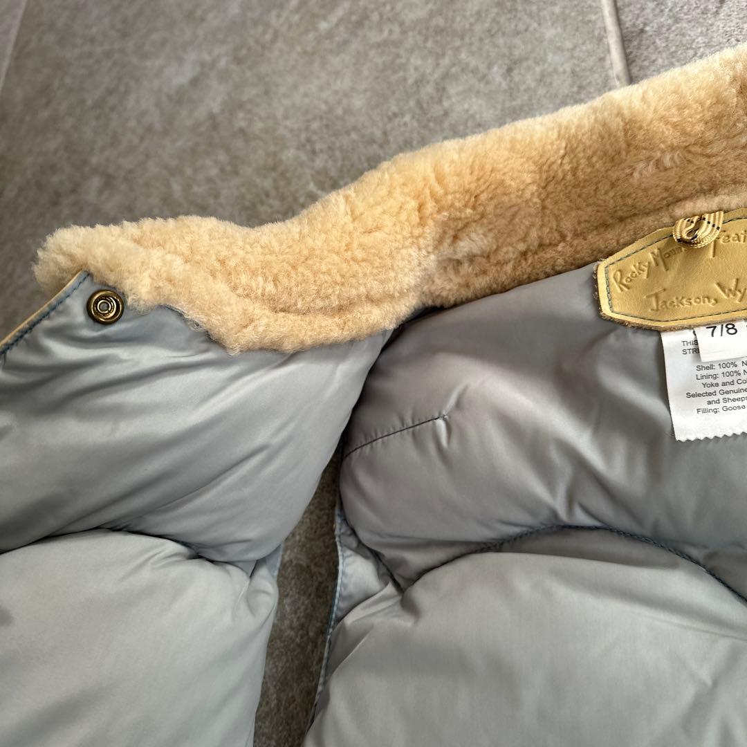 Rocky mountainファー付きレザー襟 ダウンベスト