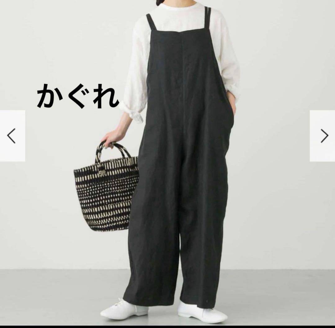 かぐれ リネンサロペット ブラック