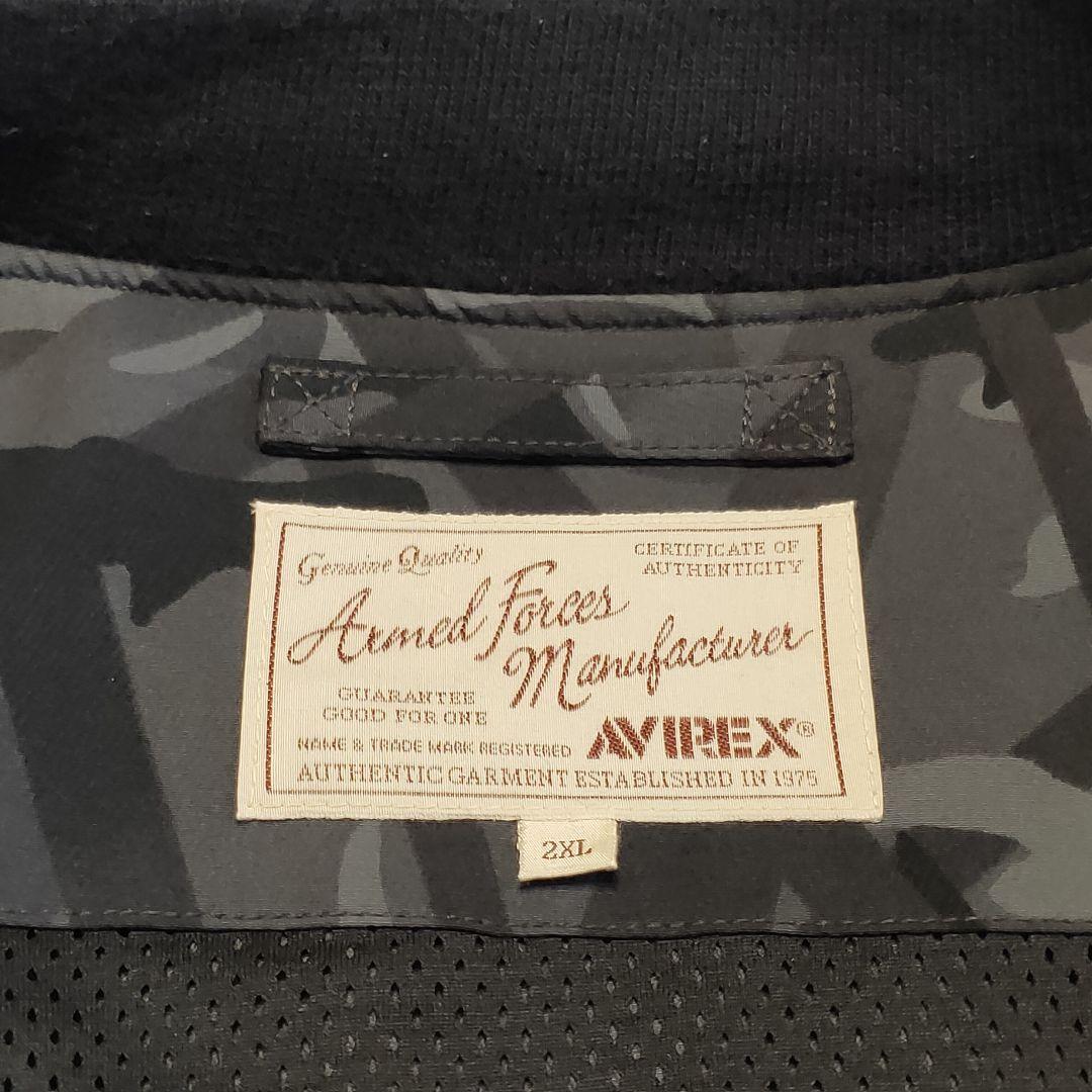 【美品】AVIREX MA-1 ミリタリージャケット 迷彩 ブラック 刺繍