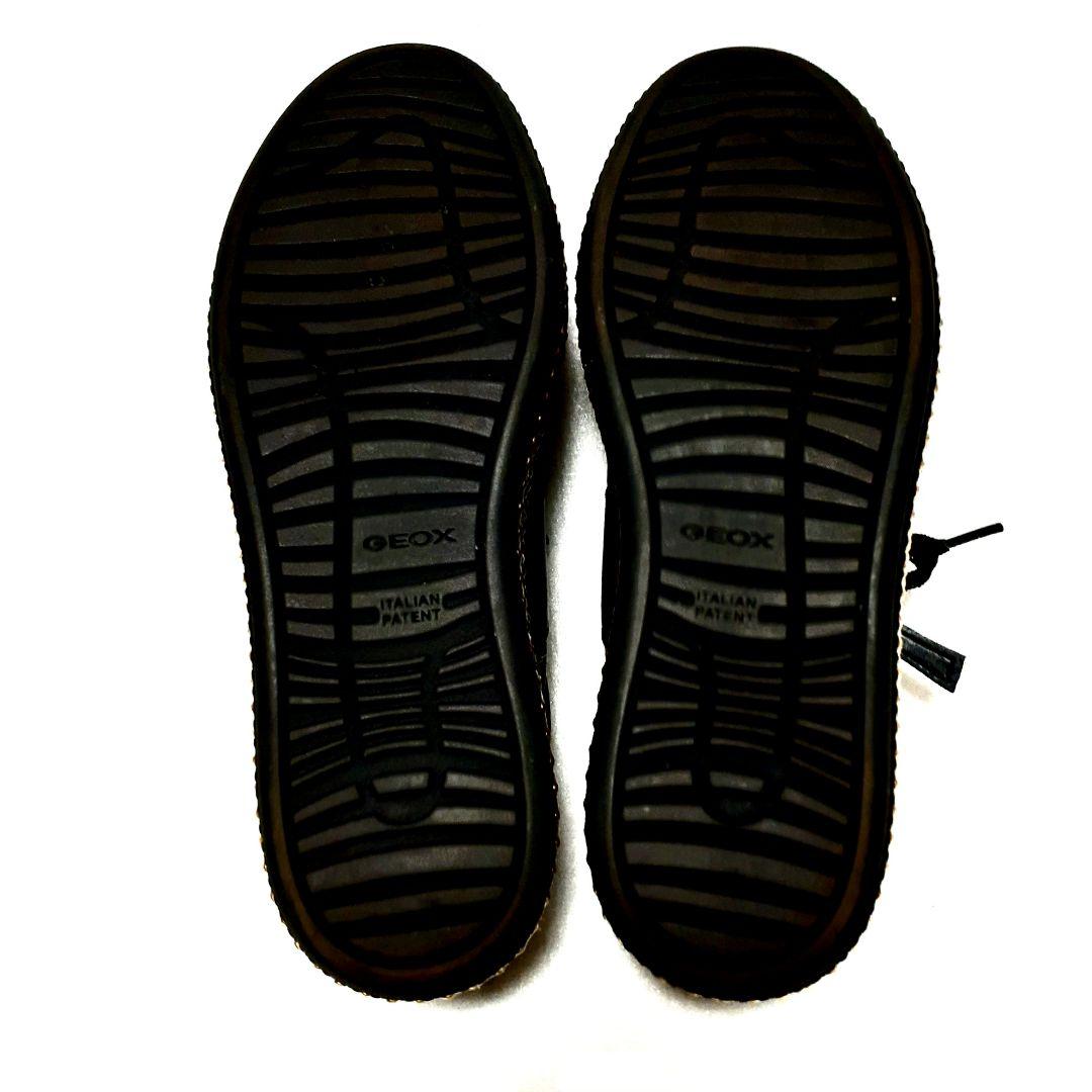 専用 限定⭐GEOX✫本革 スタッズ✫グリッター スニーカー 36 黑 入手困難