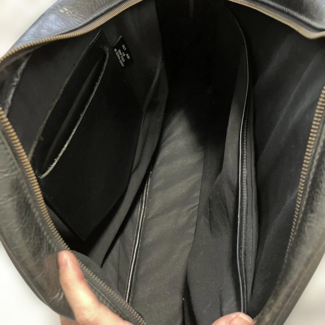 JAS M.B ジャス エムビー レザー製 黒 ボストンバッグ