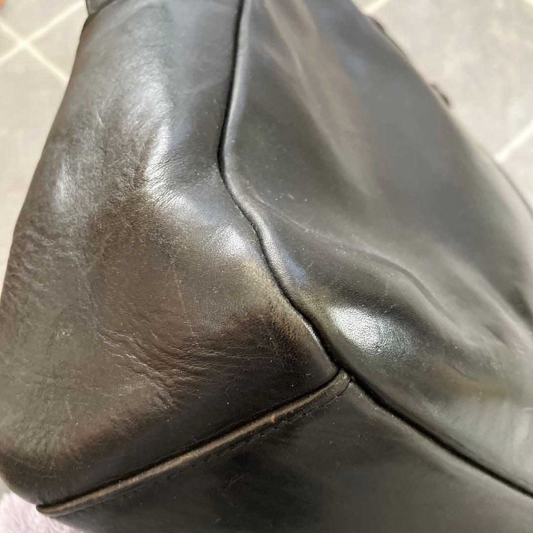 JAS M.B ジャス エムビー レザー製 黒 ボストンバッグ