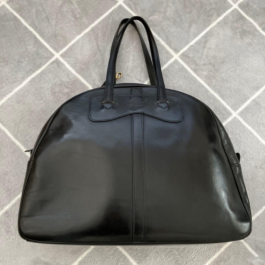 JAS M.B ジャス エムビー レザー製 黒 ボストンバッグ