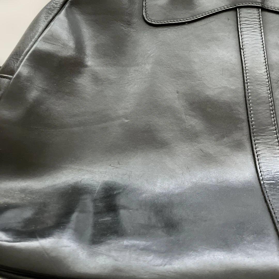 JAS M.B ジャス エムビー レザー製 黒 ボストンバッグ