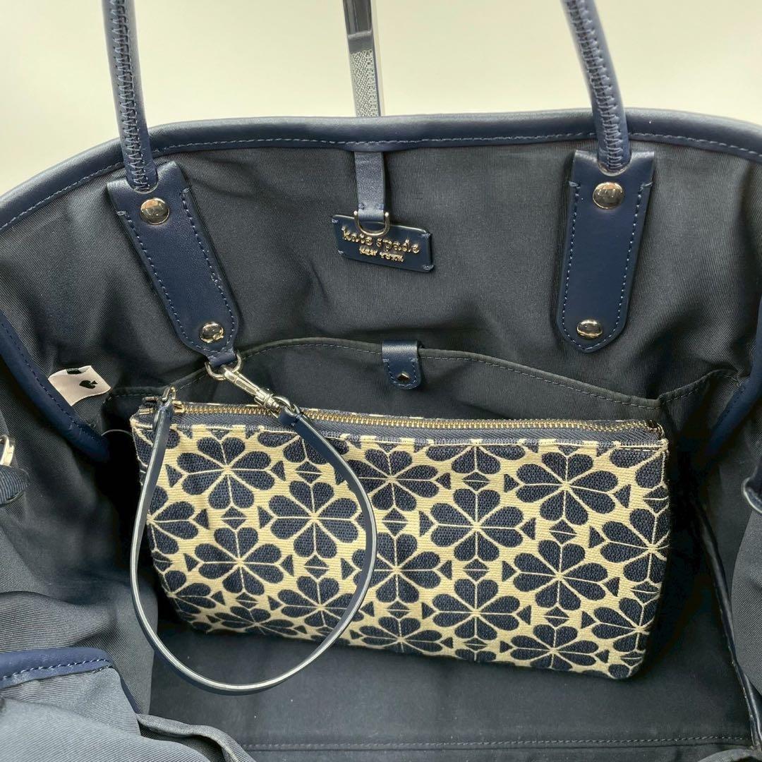美品　ケイトスペード　2wayトートバッグ　スペードフラワー　ジャガード