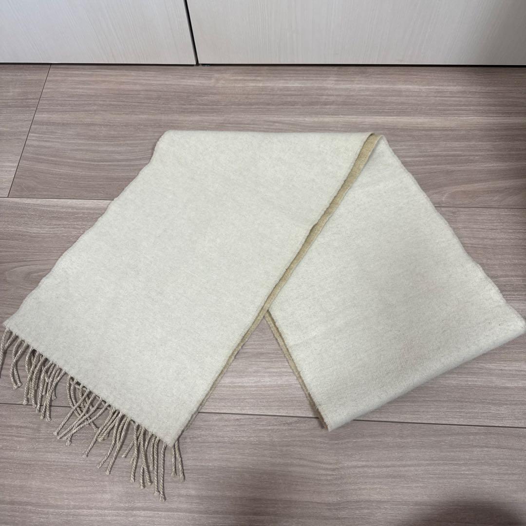 LOEWE リバーシブルマフラー（アイボリー×ベージュ）