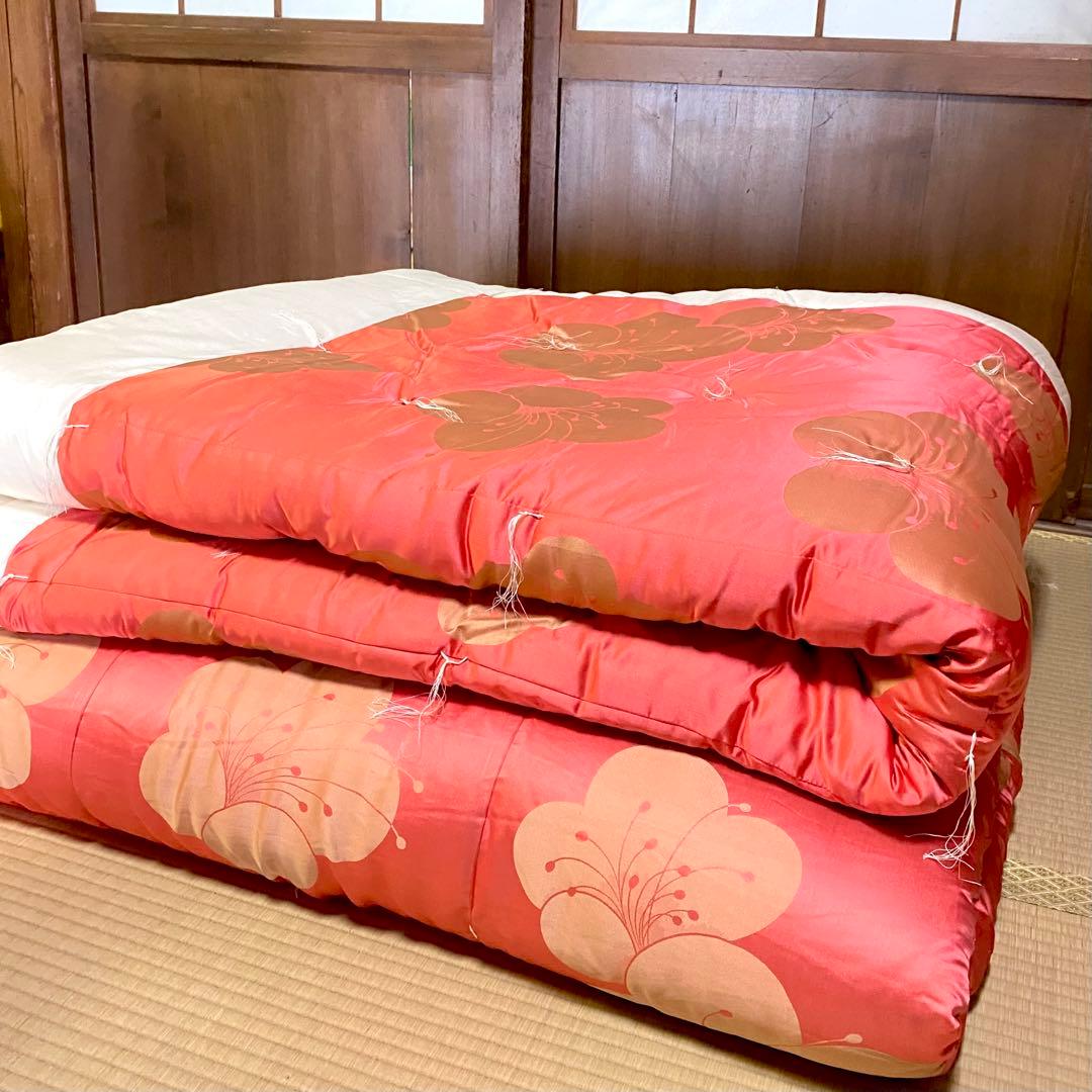 【未使用】日本製　高級婚礼布団（掛・敷布団セット）絹・真綿 シングル　シルク