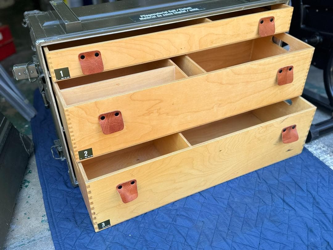 ミリタリーケース 引き出し 医療用のオリーブドラブ収納ボックス、赤十字マーク付き