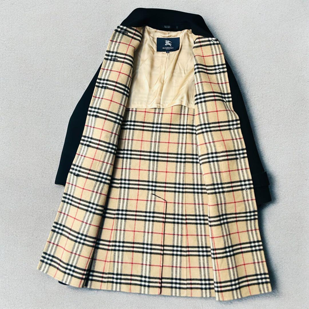 ＊バーバリーロンドン＊ダブルフェイス コート カシミヤ ノバチェック　ベルト