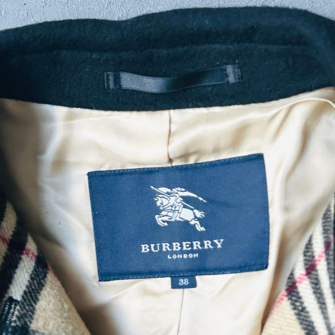 ＊バーバリーロンドン＊ダブルフェイス コート カシミヤ ノバチェック　ベルト