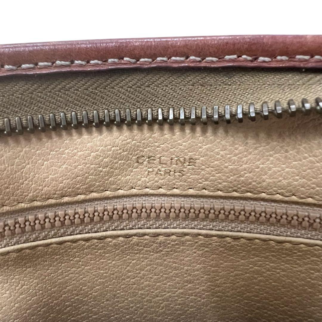 【Y】セリーヌ クラッチバッグ マカダム ブラウン レザー ヴィンテージ