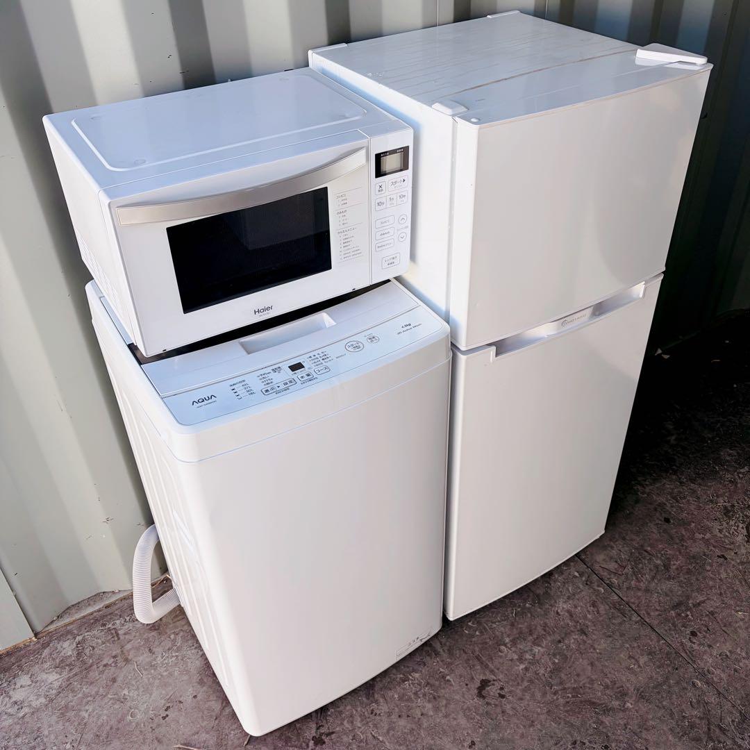 運搬取付無料！ホワイト系純正Haier・AQUA家電3点セット！完動超美品！