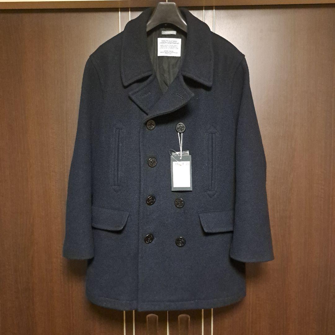 極美 未使用 Fidelity 10B PEA COAT ネイビー L
