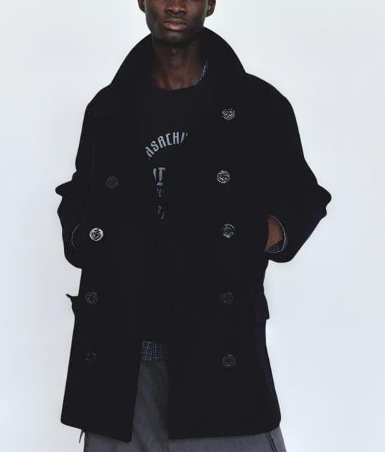 極美 未使用 Fidelity 10B PEA COAT ネイビー L