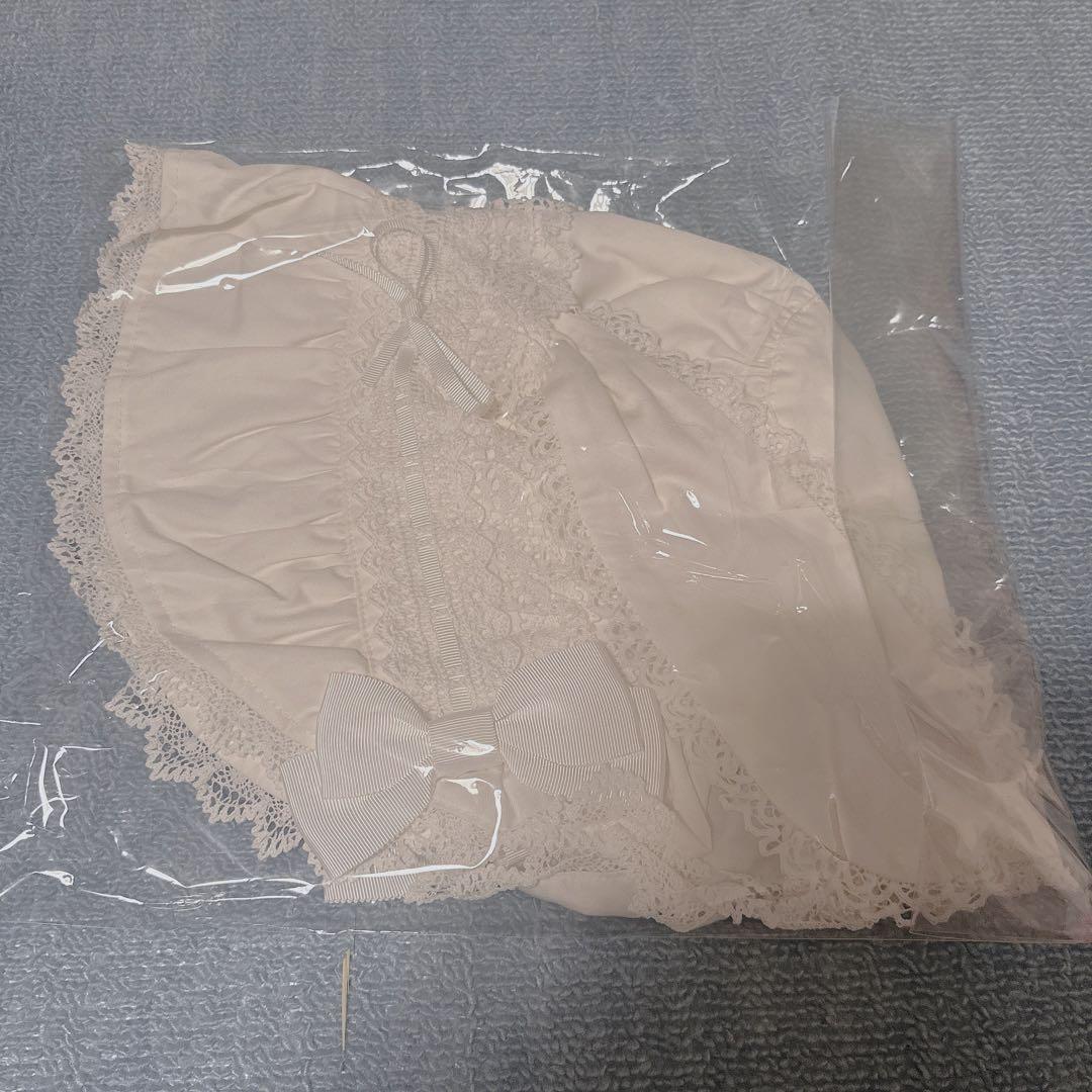 BABY うさみみボンネット 白　オフ白