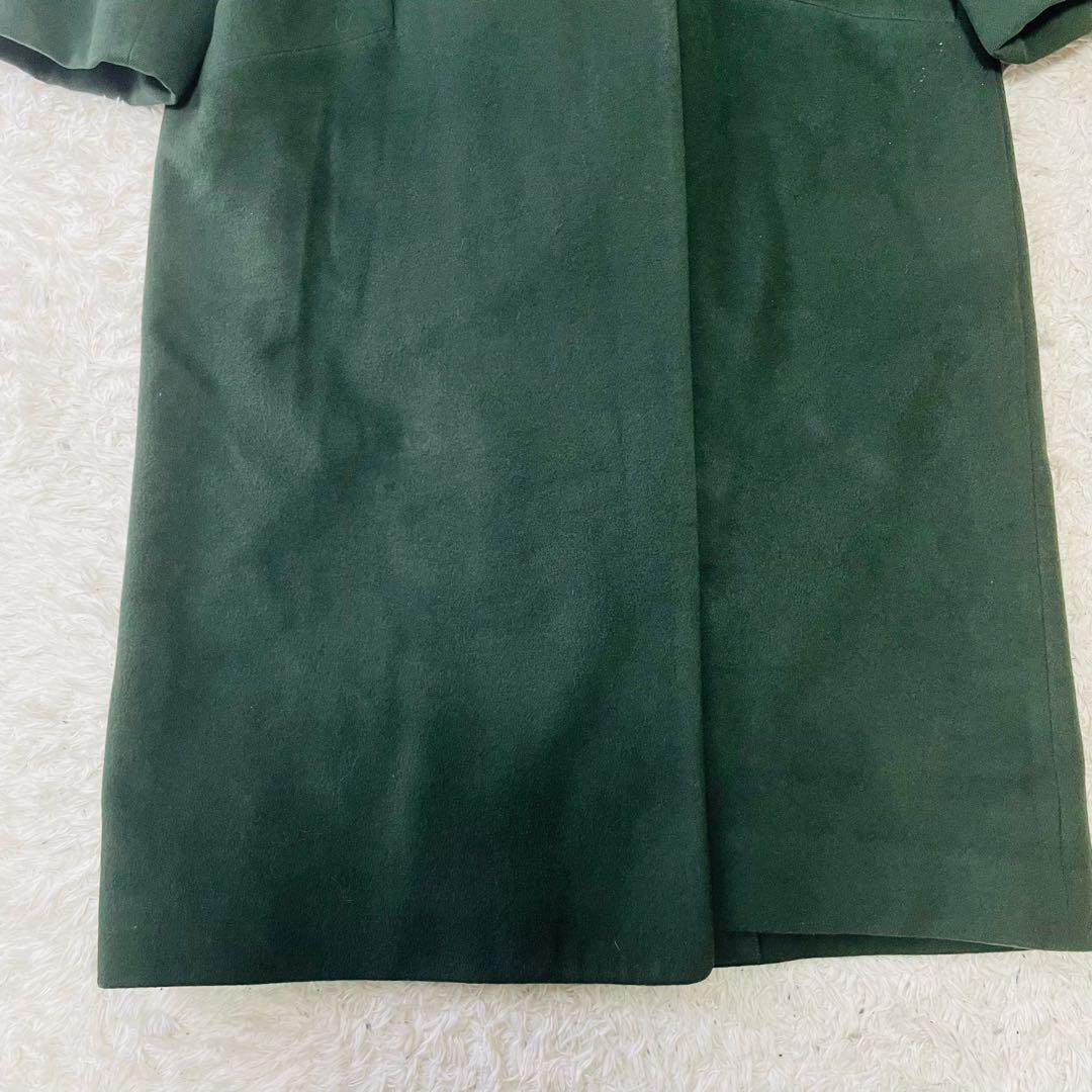 希少色　バーバリーズ　チェスターコート　ダブル　ウール　カシミヤ混　グリーン
