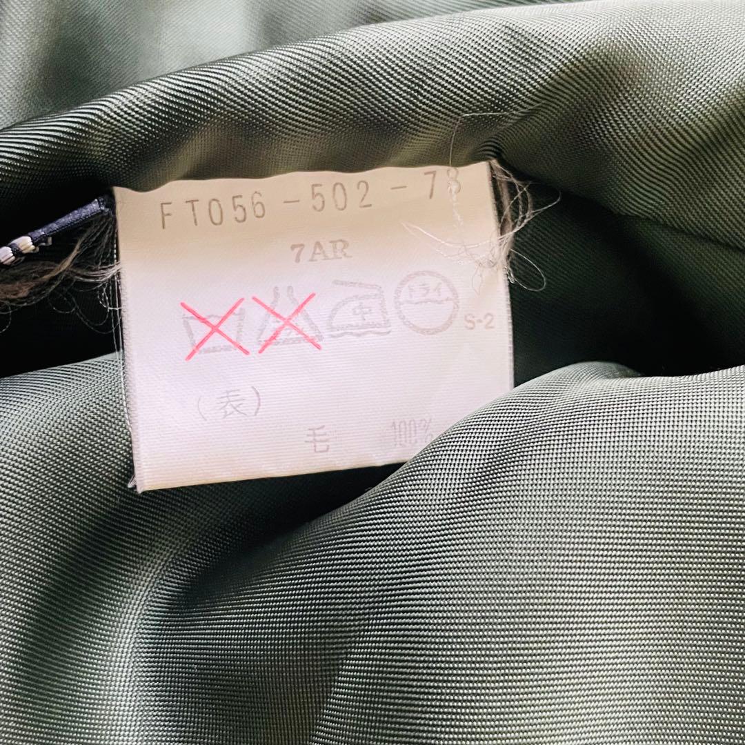 希少色　バーバリーズ　チェスターコート　ダブル　ウール　カシミヤ混　グリーン