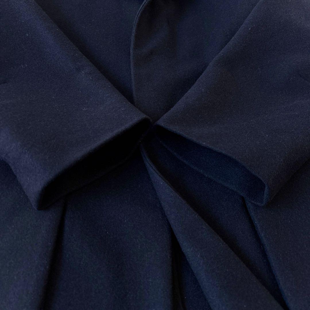 ソフィードール ウールメルトン オーバーサイズ 比翼 リバーコート ネイビー