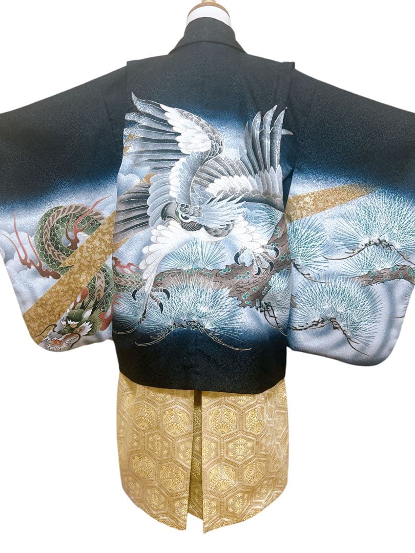 鷹！龍！富士♡七五三　5歳　男の子　セット　一式　黒×ゴールド