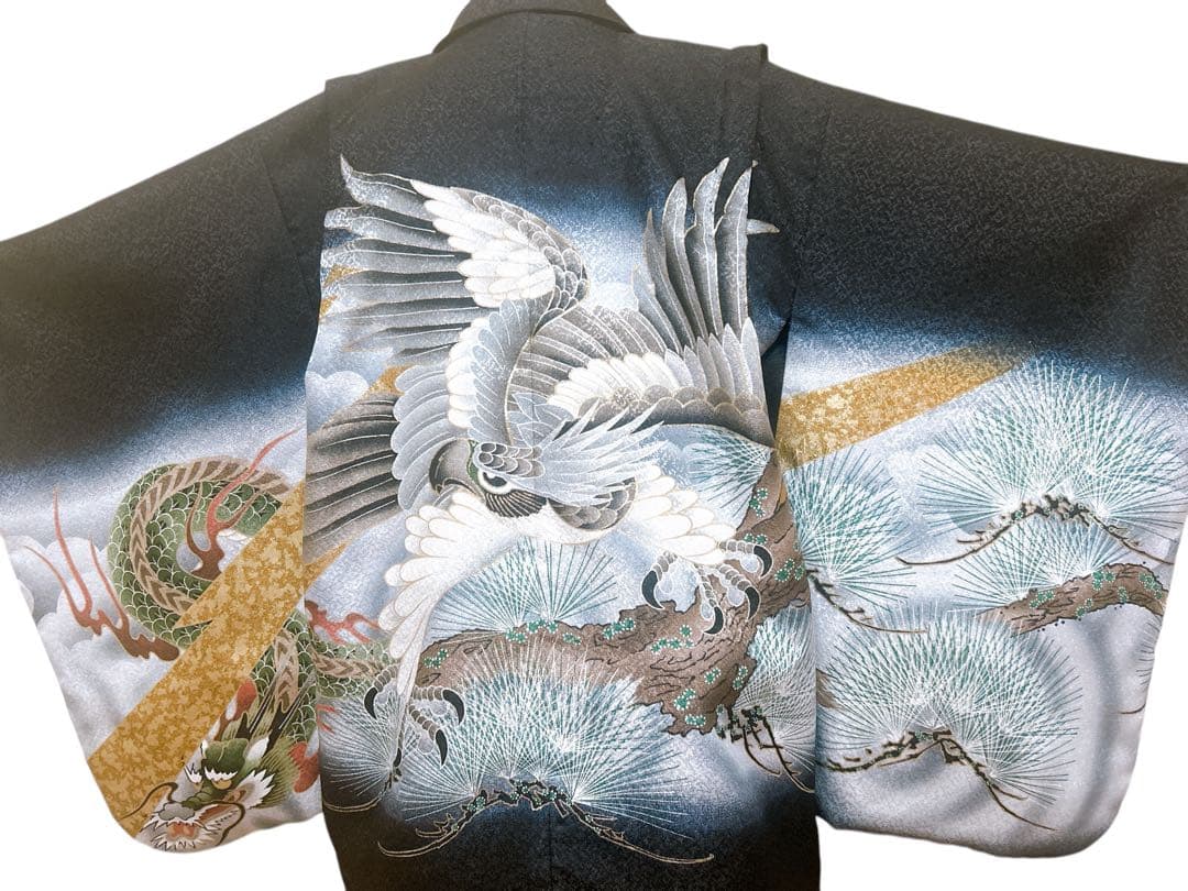 鷹！龍！富士♡七五三　5歳　男の子　セット　一式　黒×ゴールド