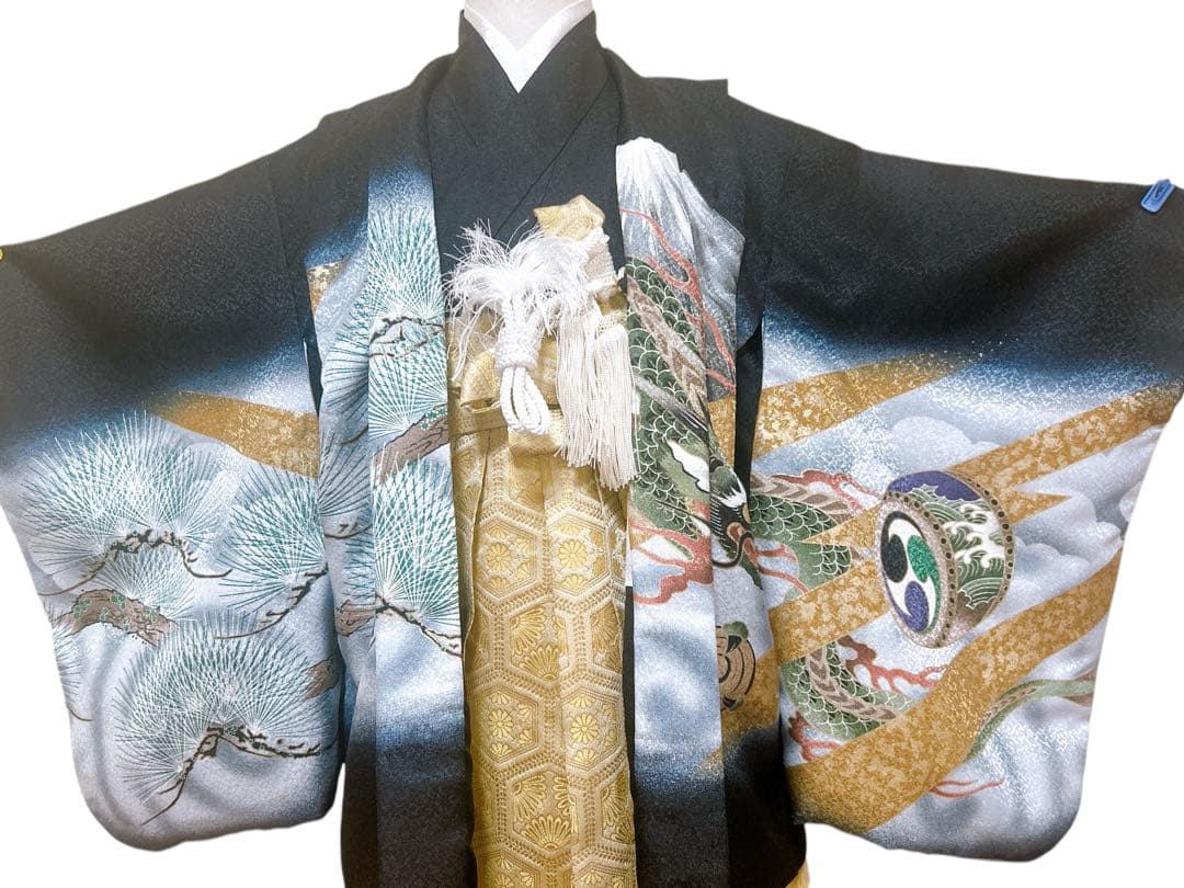 鷹！龍！富士♡七五三　5歳　男の子　セット　一式　黒×ゴールド