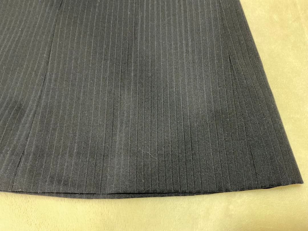 スカートスーツ　レディース　19号　大きめ　洋服の青山　ストライプ　洗濯可