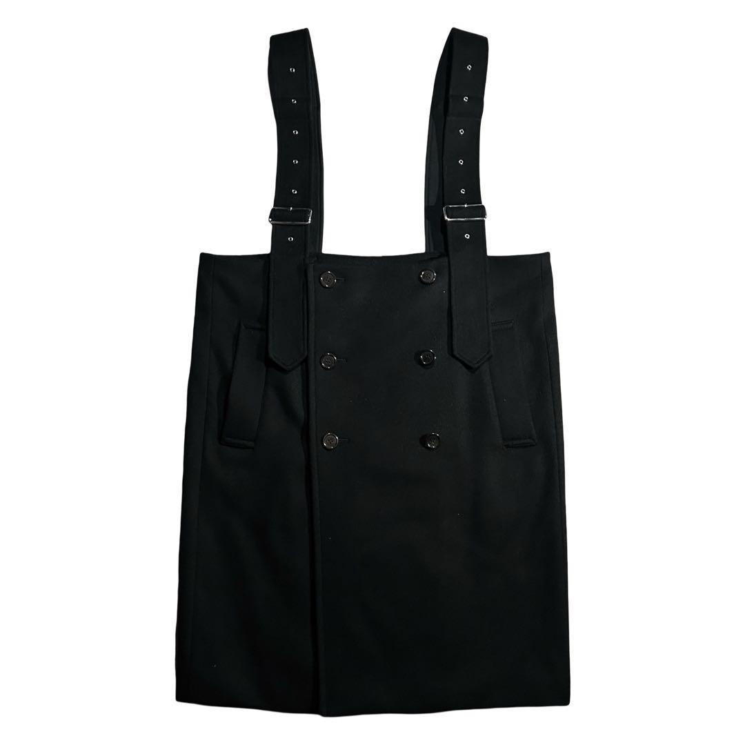 AD2021 21AW ウールダブルセパレートコート 黒 ベルト 吊り ショート