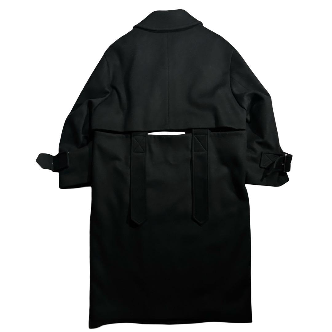 AD2021 21AW ウールダブルセパレートコート 黒 ベルト 吊り ショート