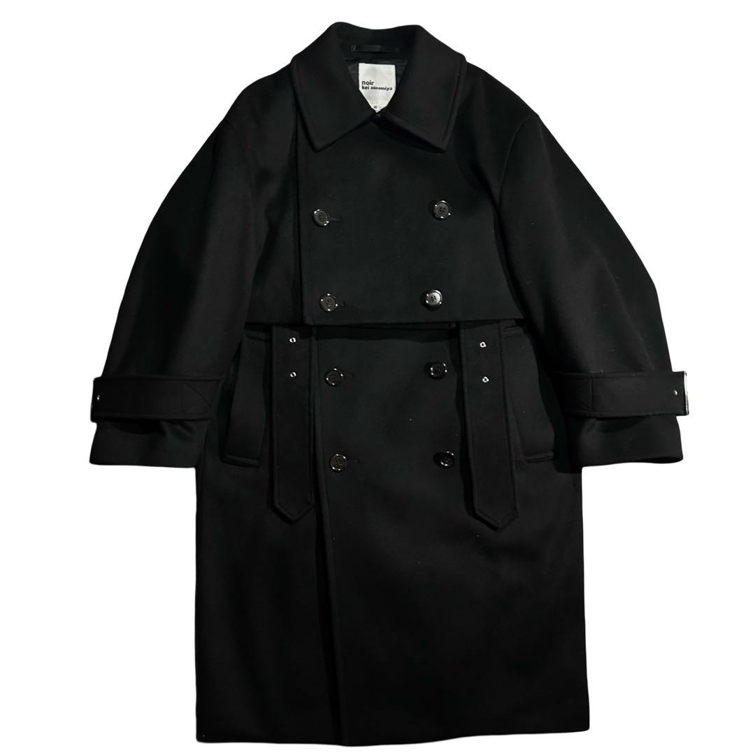 AD2021 21AW ウールダブルセパレートコート 黒 ベルト 吊り ショート