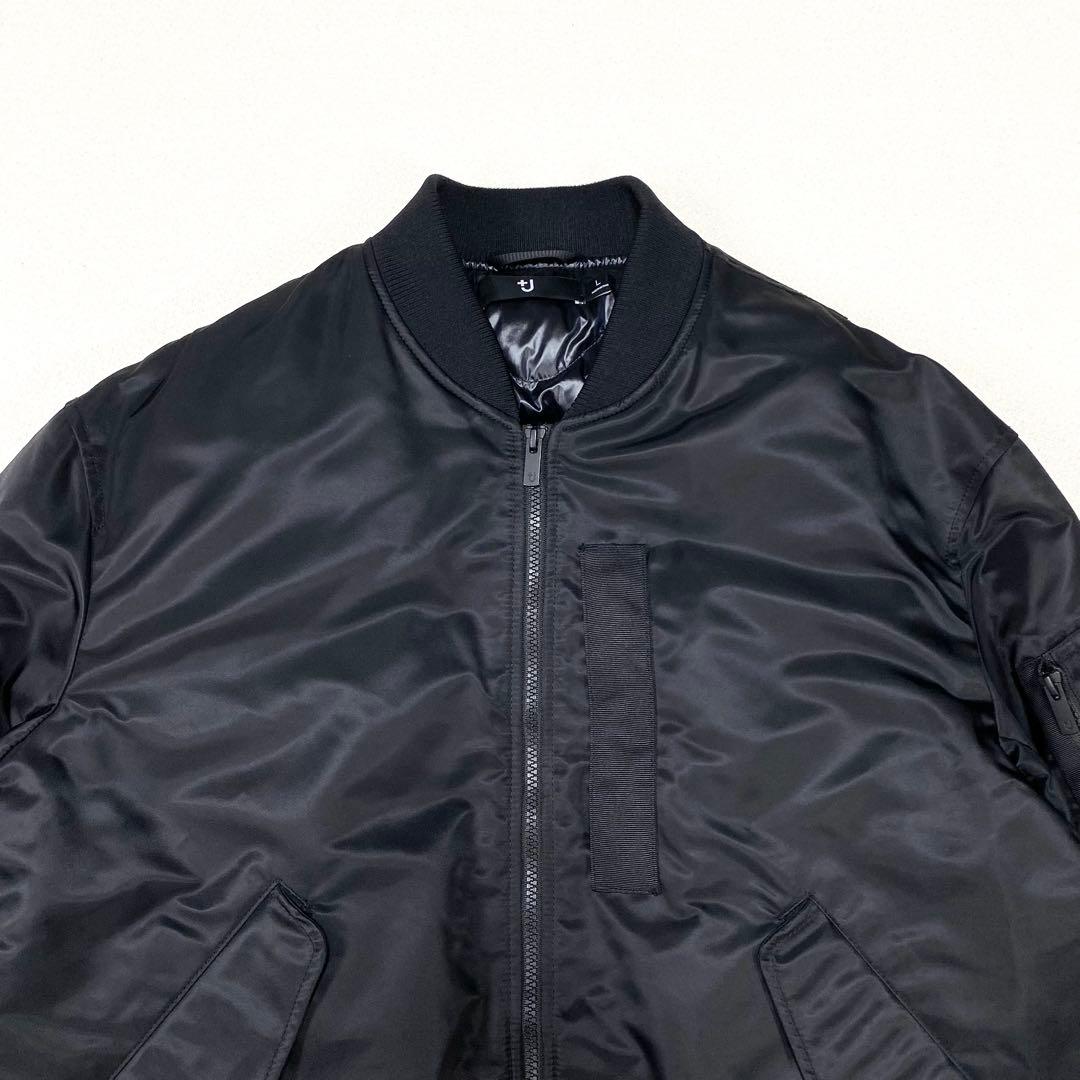 極美品✨ユニクロ+J ハイブリッドダウン オーバーサイズ MA-1 ブラック L