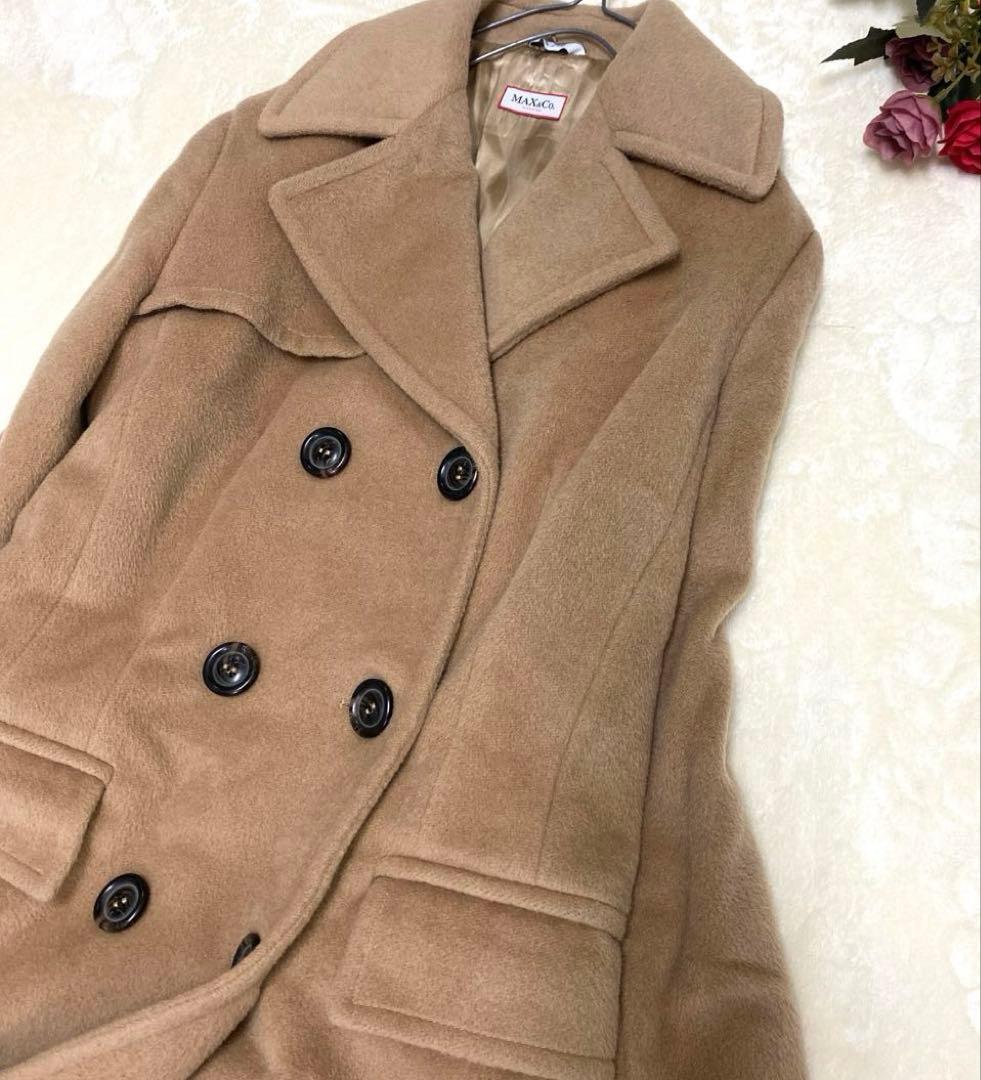 【MAX&Co 】カシミヤ混　ロングコートベージュ ダブルブレスト