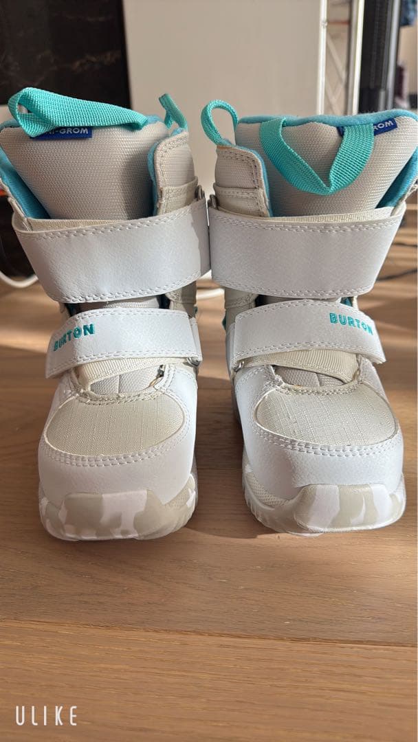 BURTON 子ども用スノーボードブーツ ホワイト/ターコイズ 16.5cm