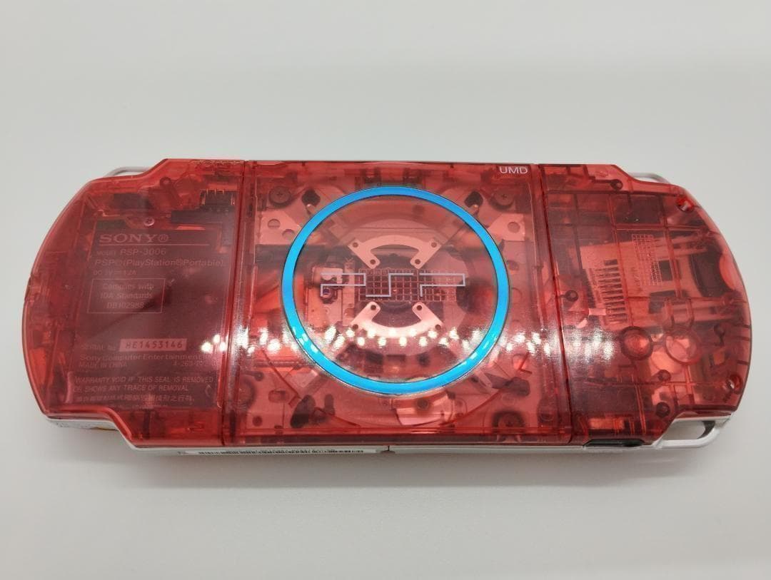 PSP 3000 すぐ遊べるセット【美品・カスタム】スケルトン レッド