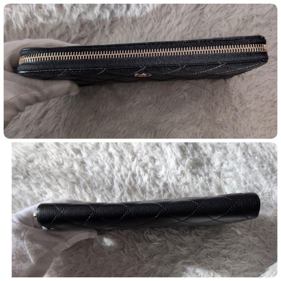 希少❀シャネル レザー 長財布　オーガナイザ　キャビアスキン　マトラッセ　黒