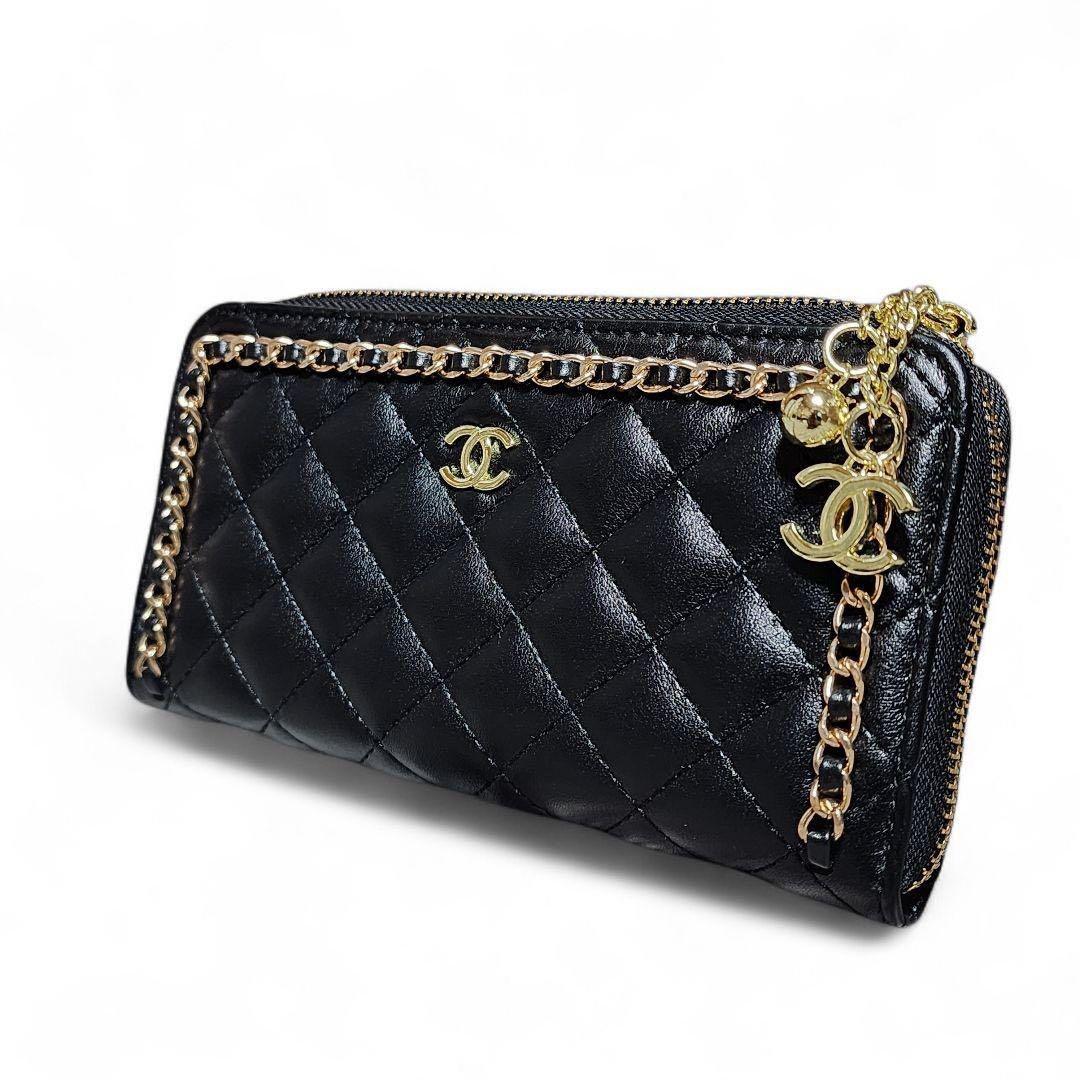 R*N様 CHANEL　長財布　ラウンドジップ　キルティング　ノベルティ