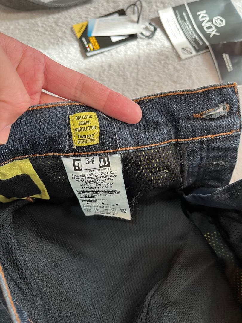 コ*タ様 PMJ KNOX ダークブルーデニムパンツ 膝用プロテクター付き