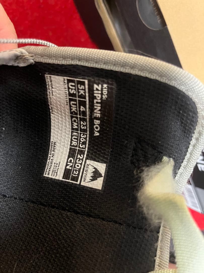 バートン　BURTON ZIPLINE BOAキッズ　スノーボードブーツ23cm