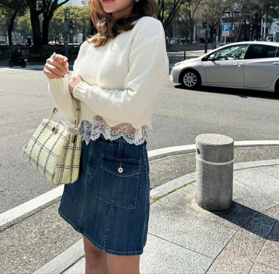 美品♡sheller デニムタイトスカート ポケット付き