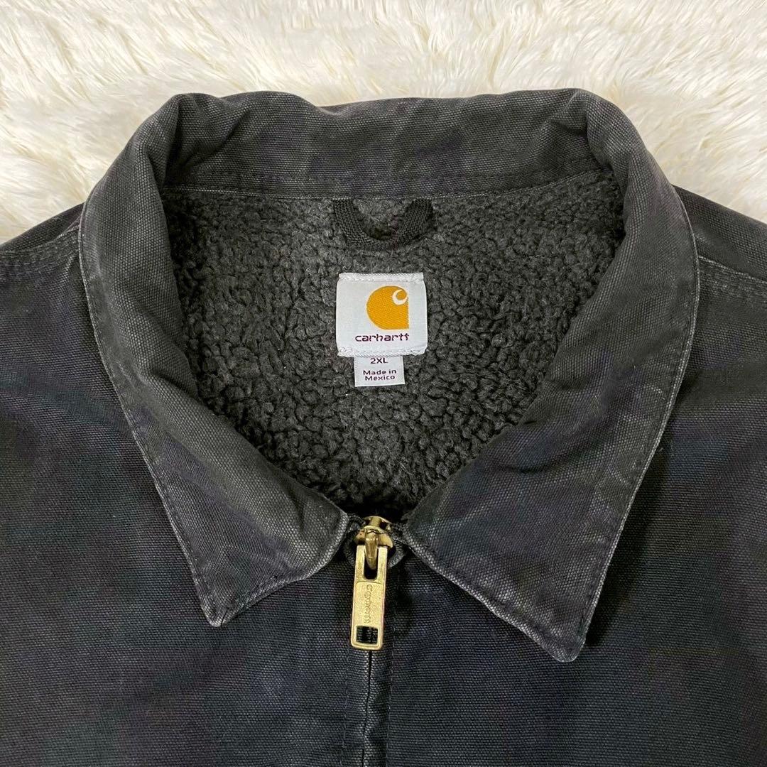 00s カーハート ダックジャケット 裏ボア メキシコ製 ブラック 黒 2XL