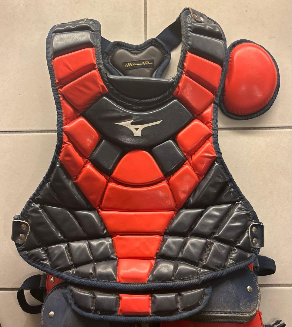 ミズノプロ　キャッチャー防具　革/ゴムソフト/硬式用