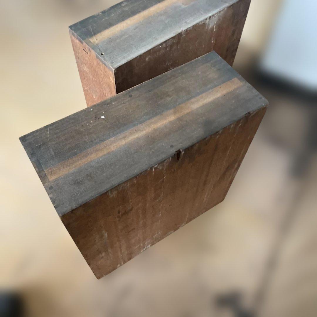 T1/2【送料込み】活版印刷所から出た木のタンス2竿セット【古道具】【活版印刷】