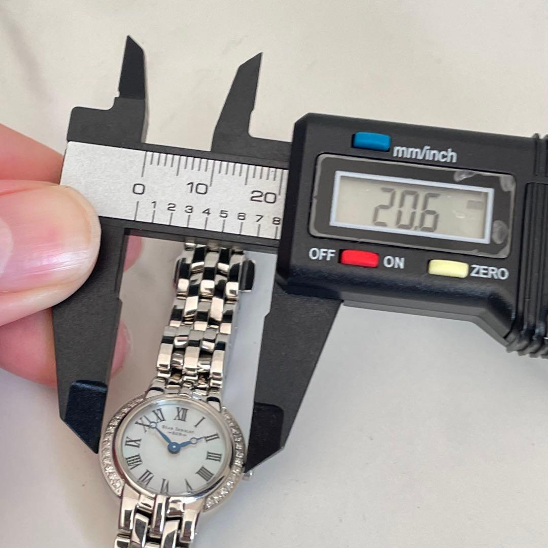 稼動品　美品　スタージュエリー　0.13ct ダイヤベゼル　ソーラー　腕時計