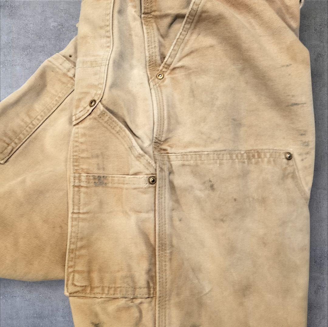 90s USA製 Carhartt ダブルニー ダックパンツ 極上フェード ML
